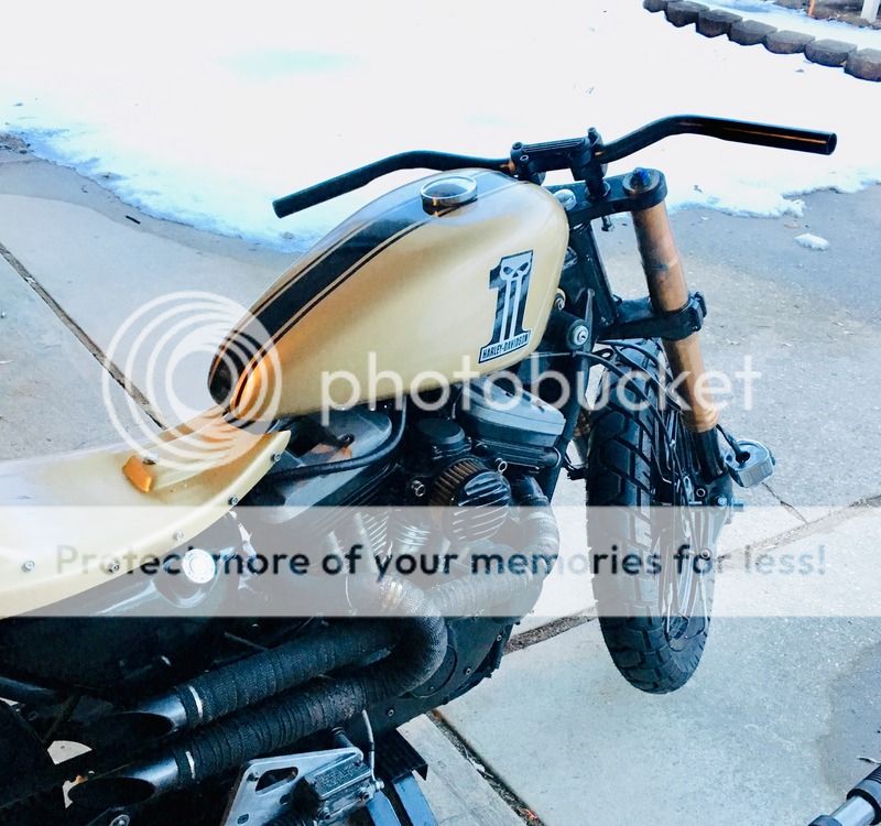 Sportster Street Tracker GSXR Fork Swap!